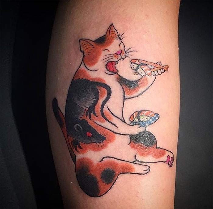 japanese-tattoo-paintings-monmon-cats-kazuaki-horitomo-13